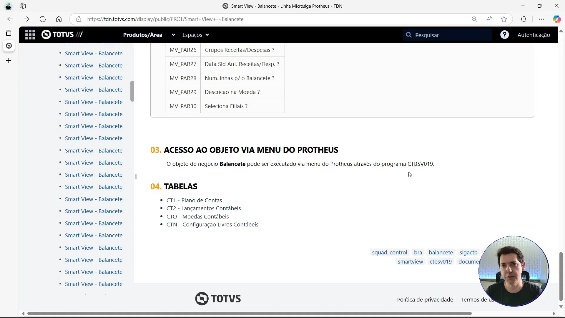 Documentação Smart View - Balancete - Totvs Protheus