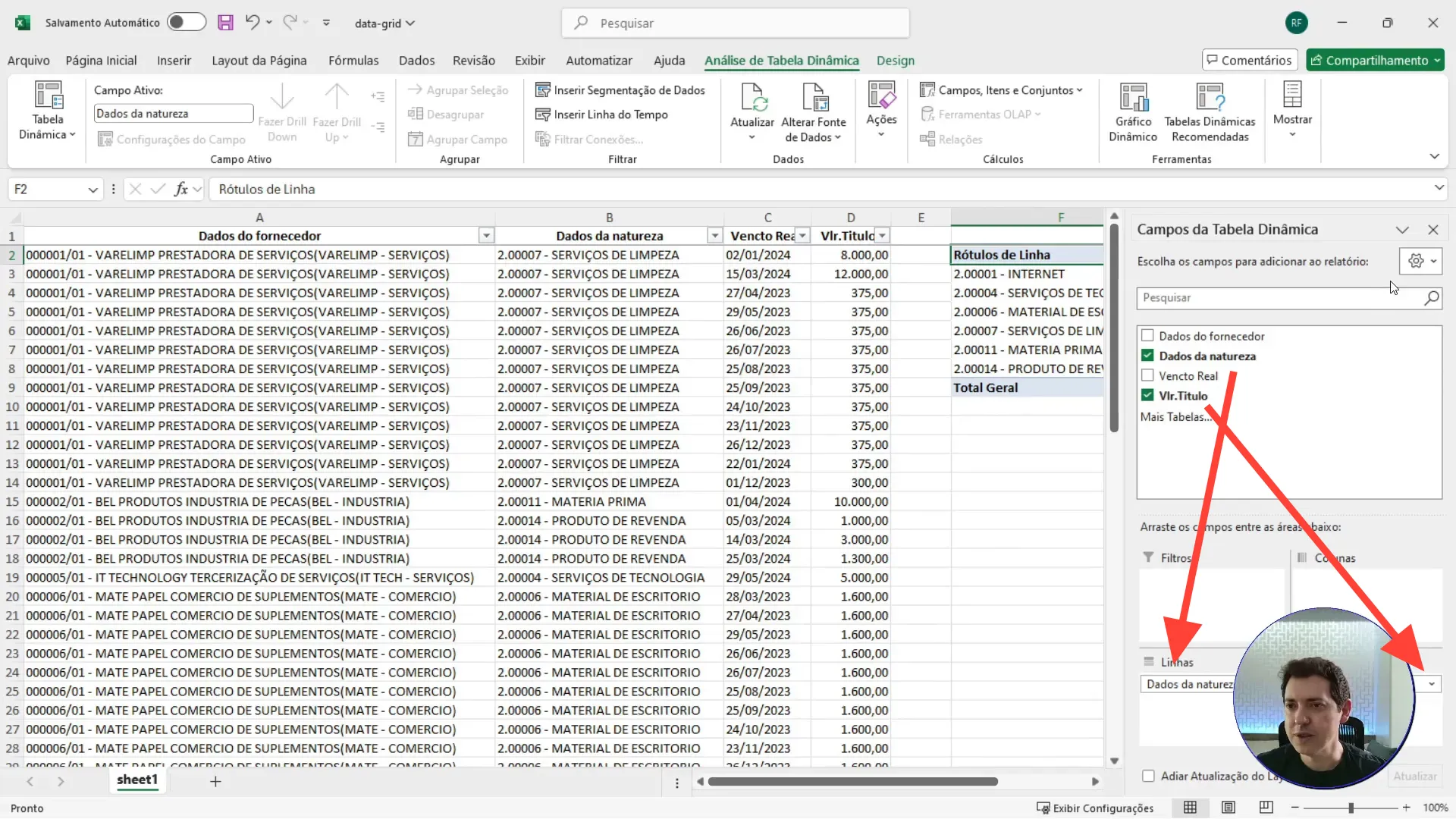 Analisando títulos a pagar no Excel - Totvs Protheus