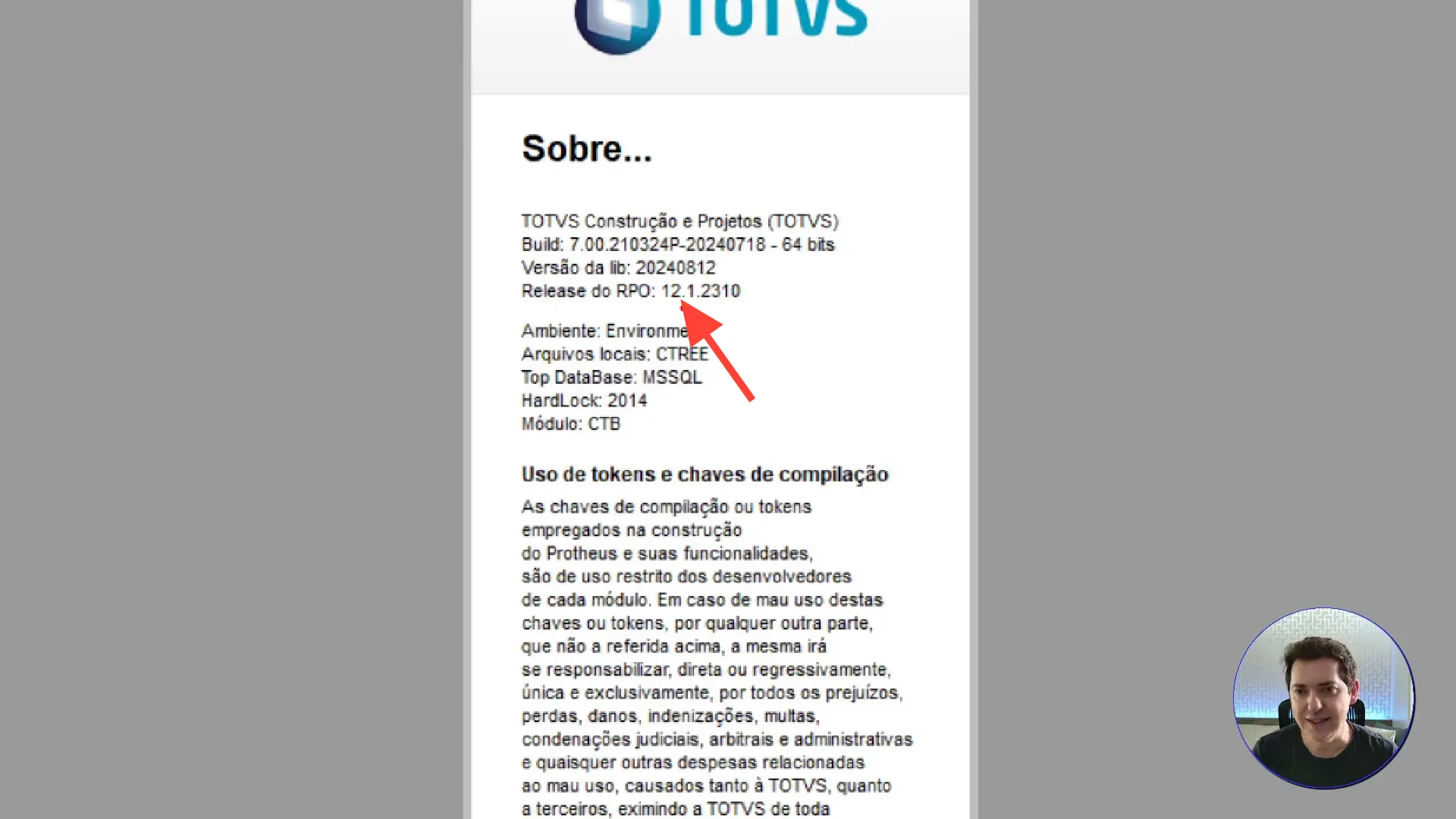 Versão Totvs Protheus