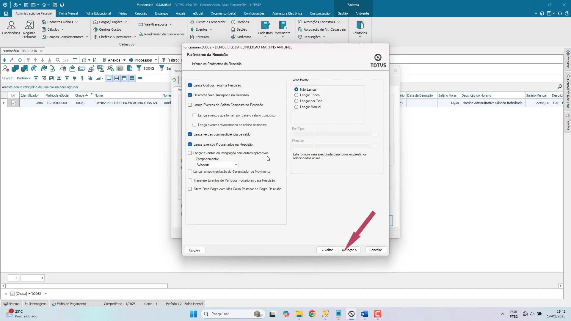 Calculando a rescisão no RM Labore