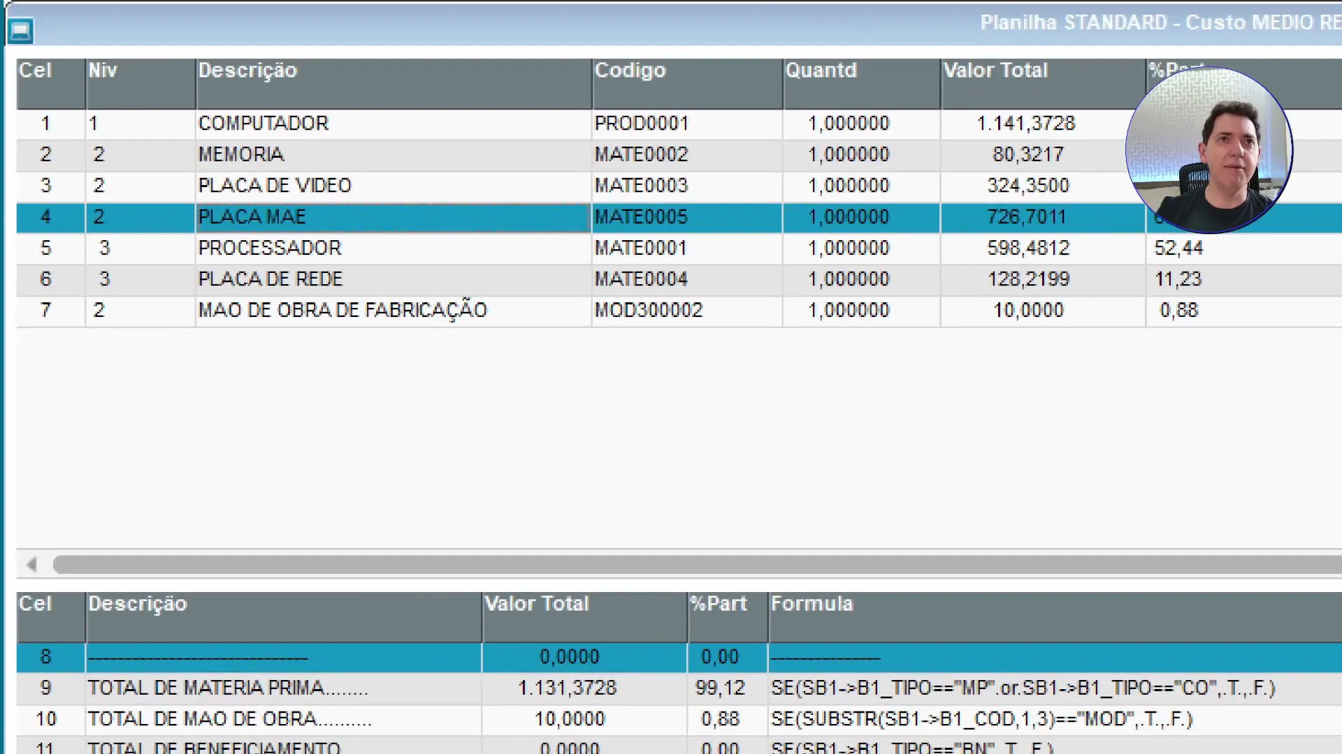 Tela de Cálculo de Preço