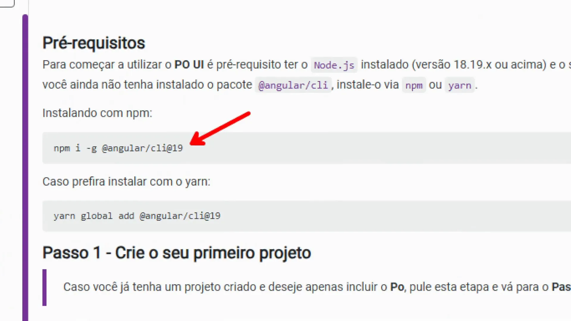 Instalação do Angular
