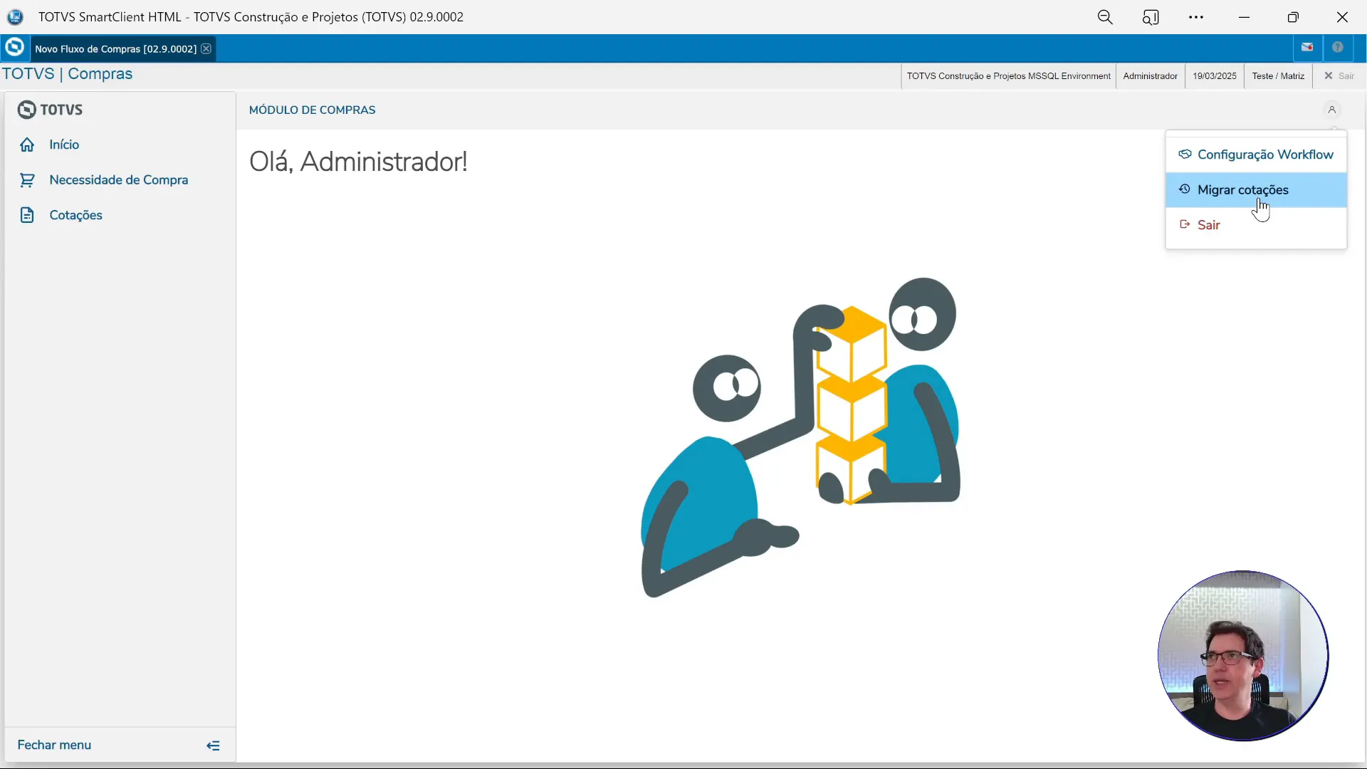 Acessando o novo fluxo de compras