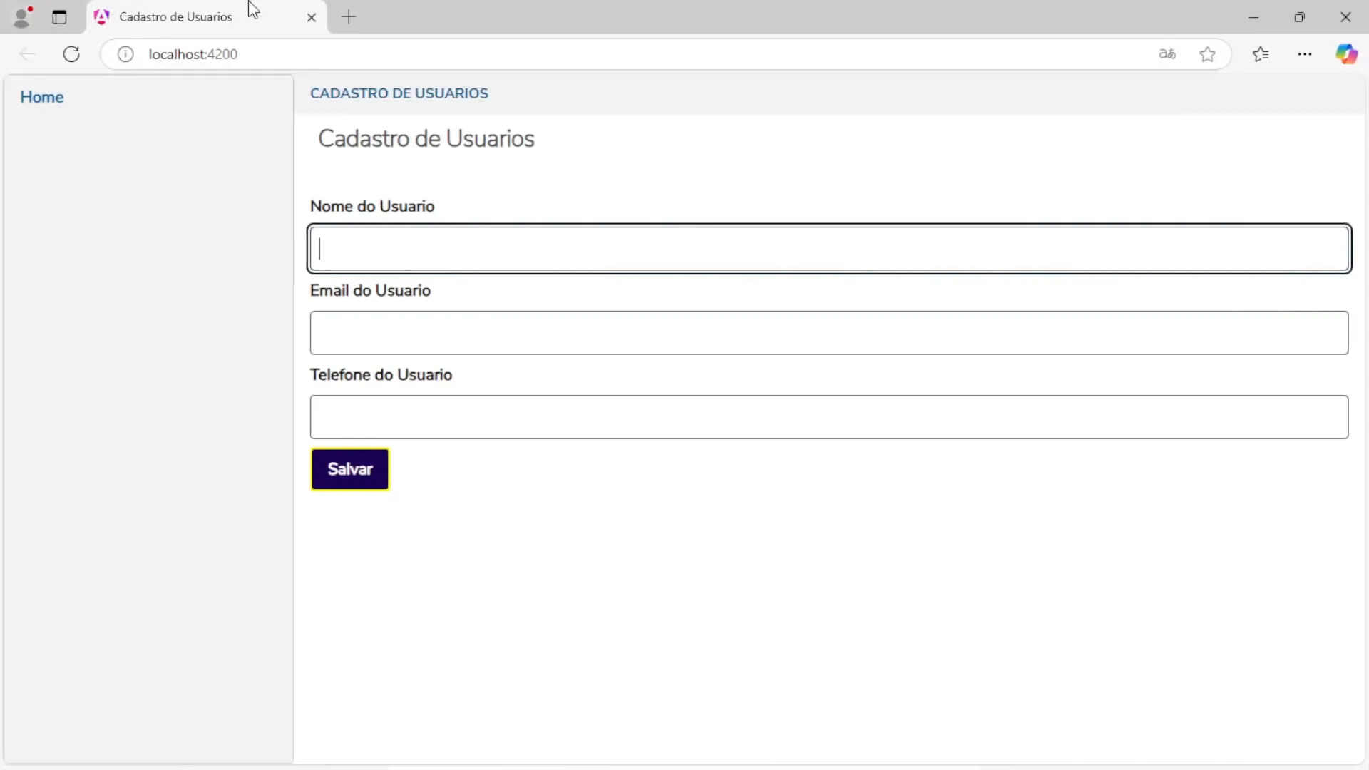 Visualizando a aplicação