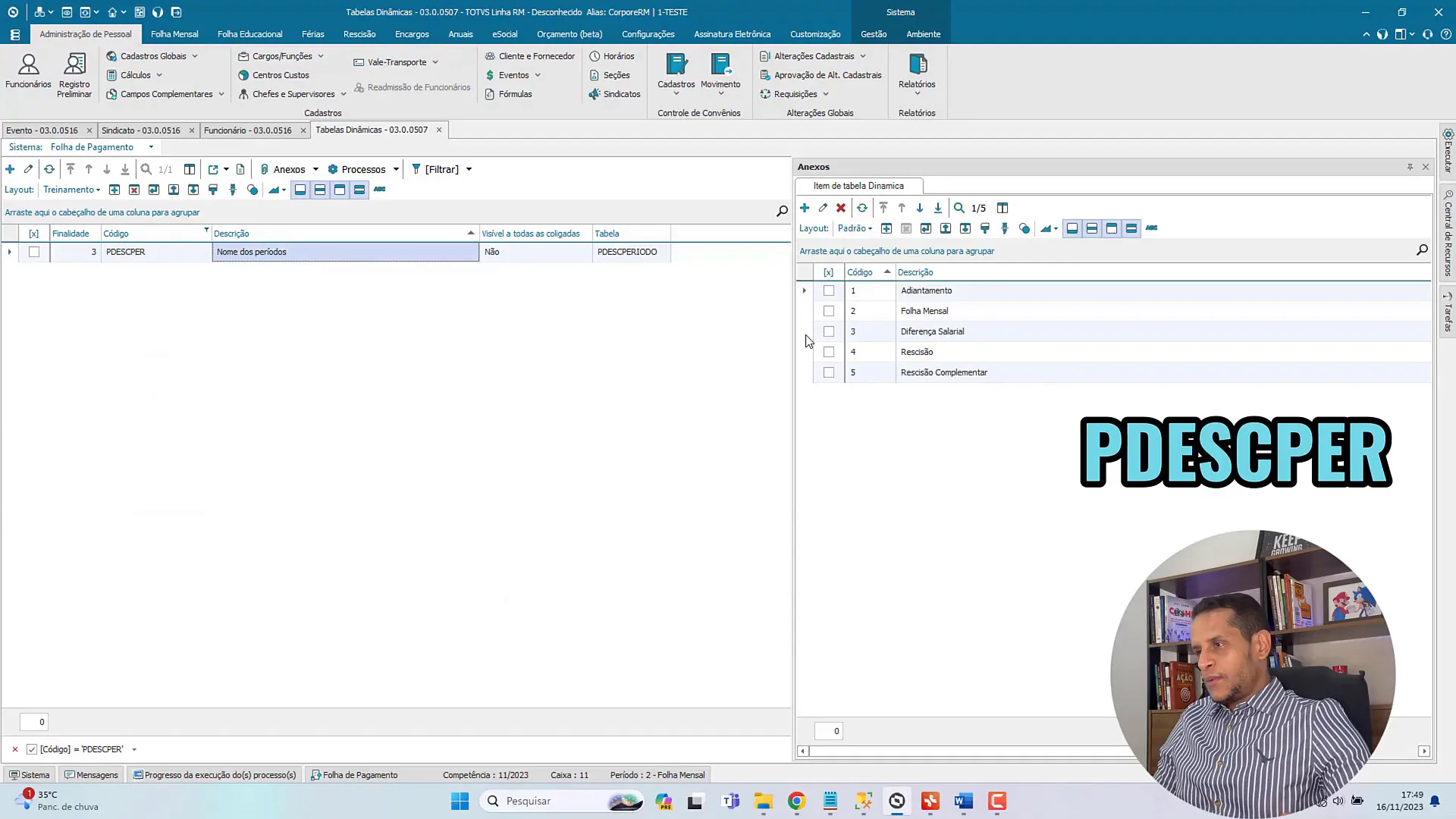 Criação de períodos específicos para lançamento do décimo terceiro no RM Labore
