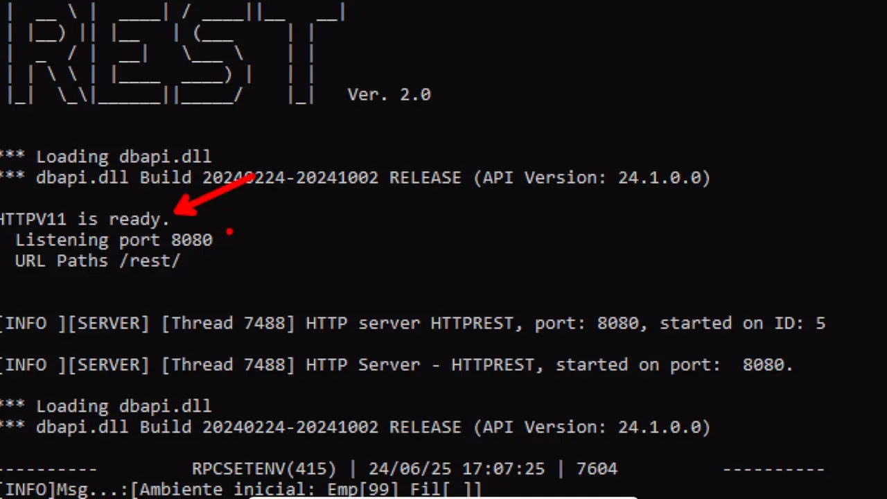 Trecho do appserver.ini com httpv11, uris e instances configurados
