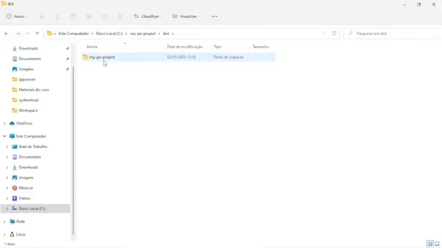 Pasta dist com a build do projeto Angular