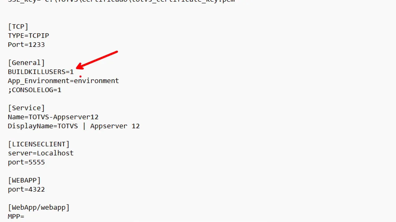 Edição do appserver.ini para ativar build_kill_users