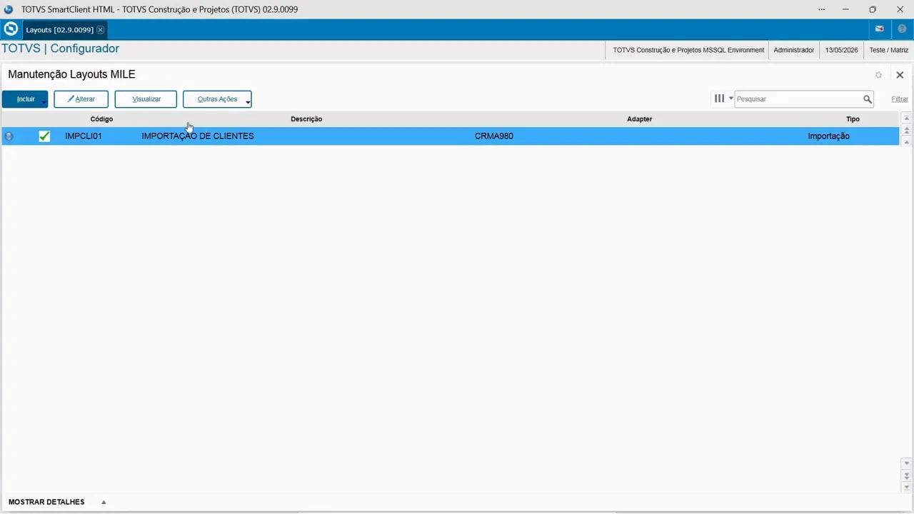 Opção M.I.L.E. (Mile) no Configurador do TOTVS SmartClient
